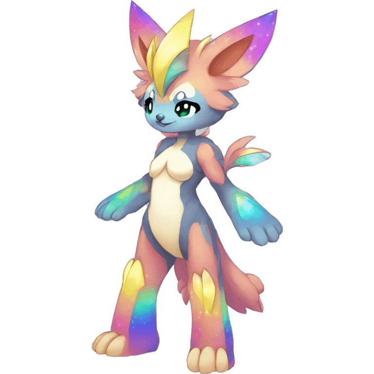 Anthro Sona Colorful Sparkly Shiny Fakemon Full Body emoji