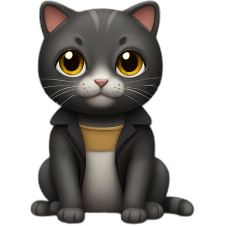 Gato negro con ropa emoji