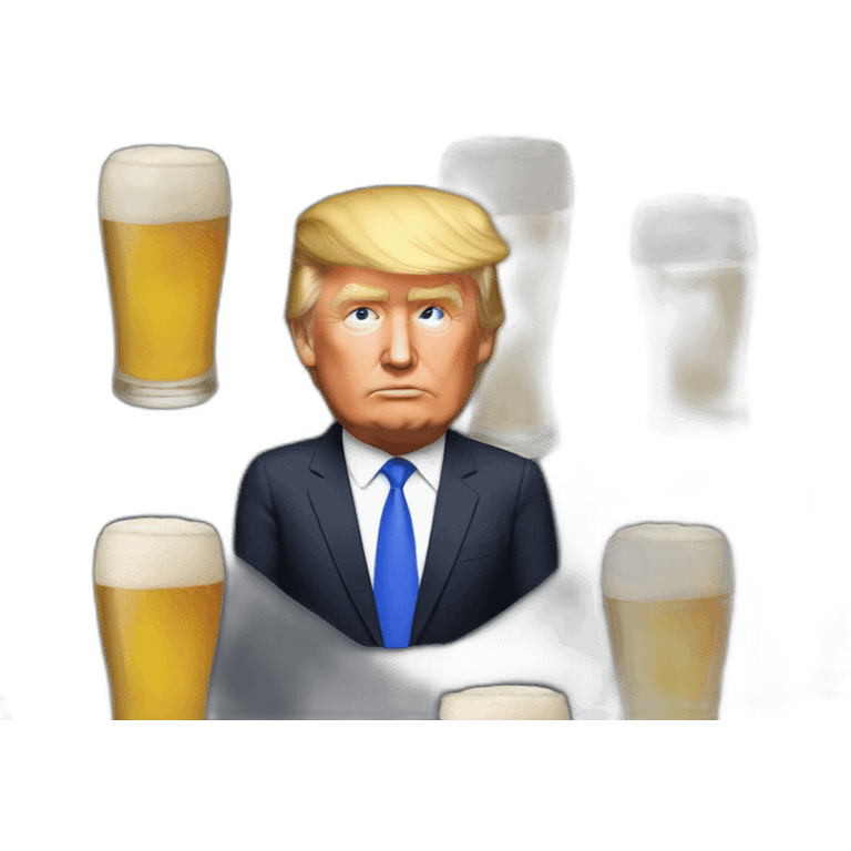 Donald trump drink a beer emoji