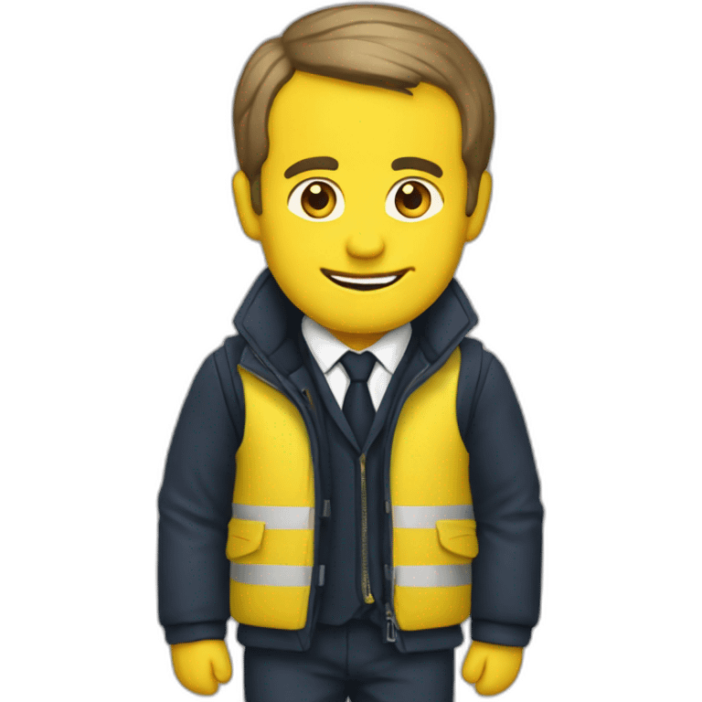 Macron avec un gilet jaune  emoji