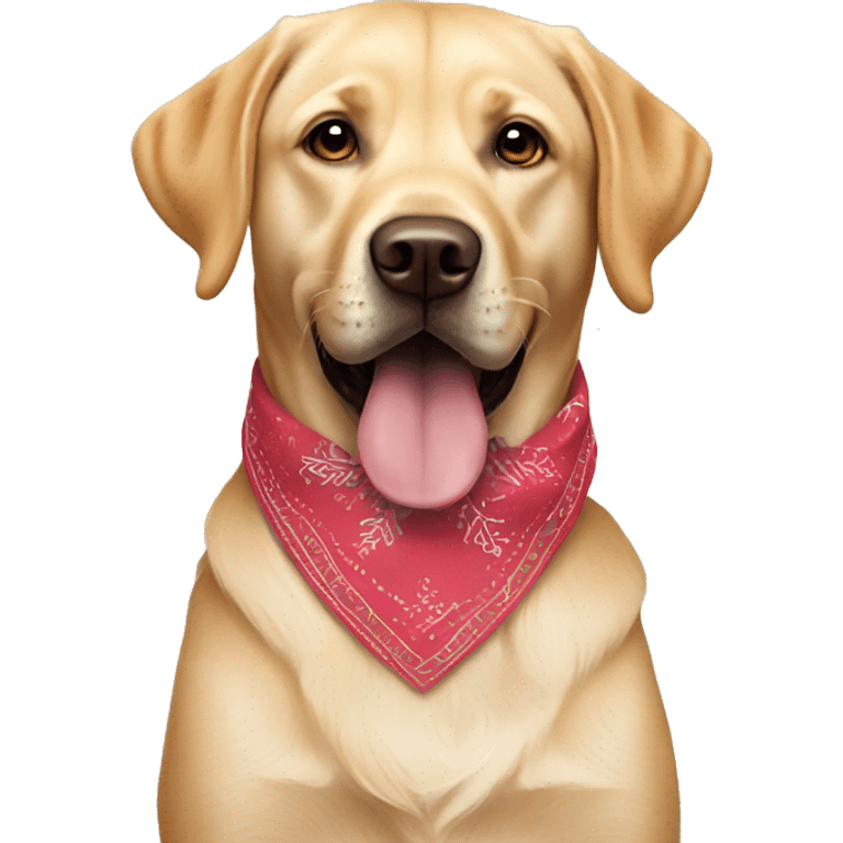 Labrador wearing birthday bandana emoji