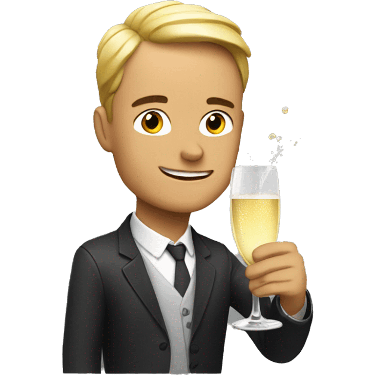 Man drinking champagne  emoji