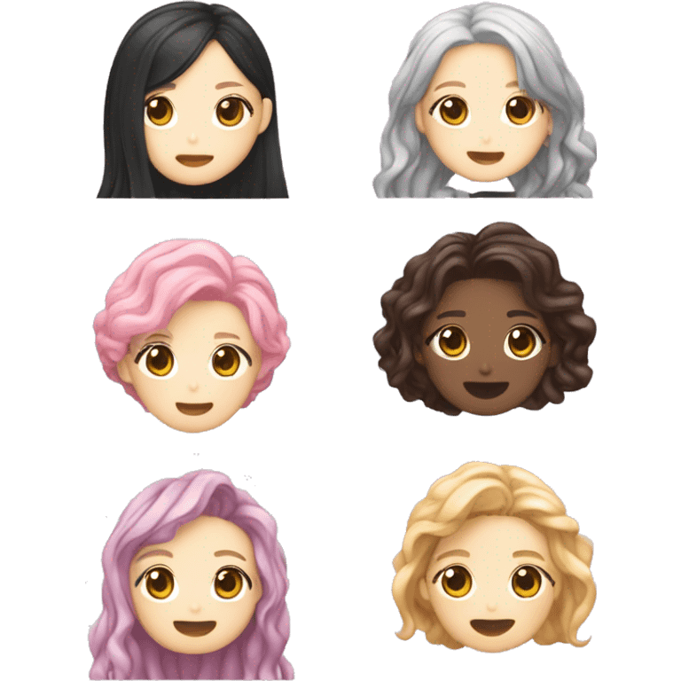 Haz un emoji de blacpink con jisso, Jennie , rose, Lisa, en un concierto  emoji