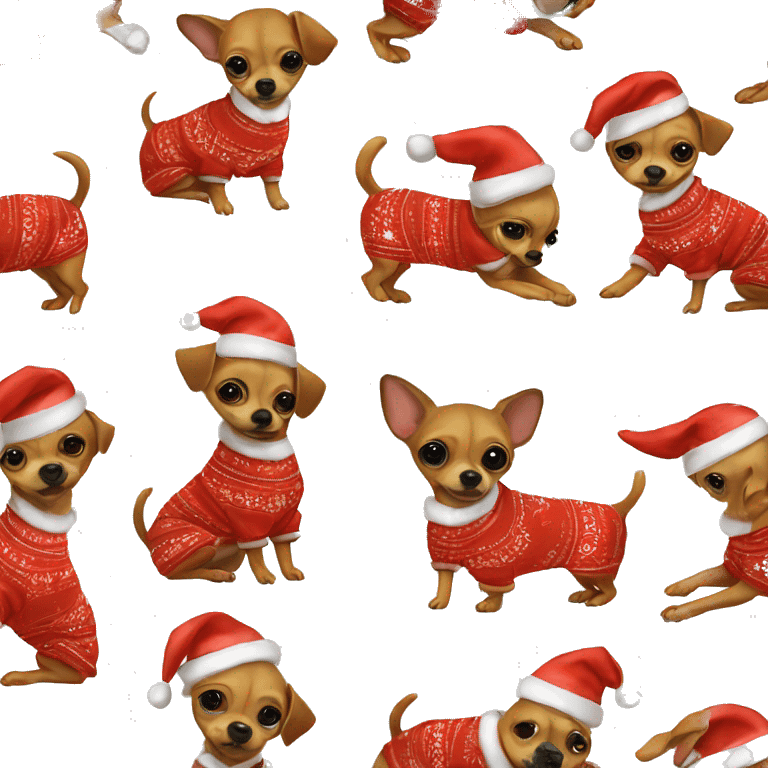 Chiweeni wearing Christmas pajamas  emoji