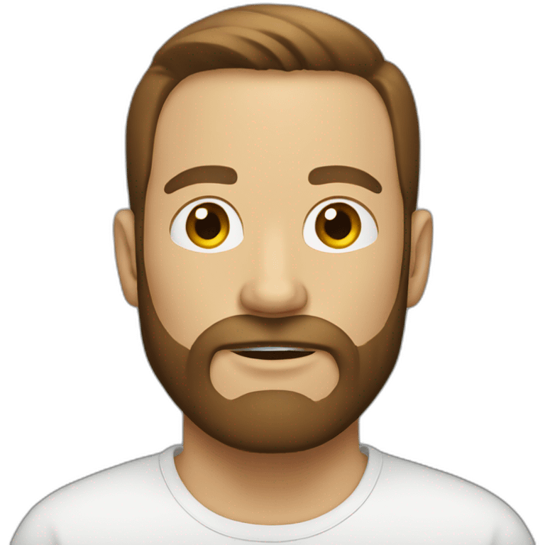 bold white man with brown beard emoji