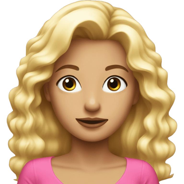 Hot blonde girl with pink dress emoji