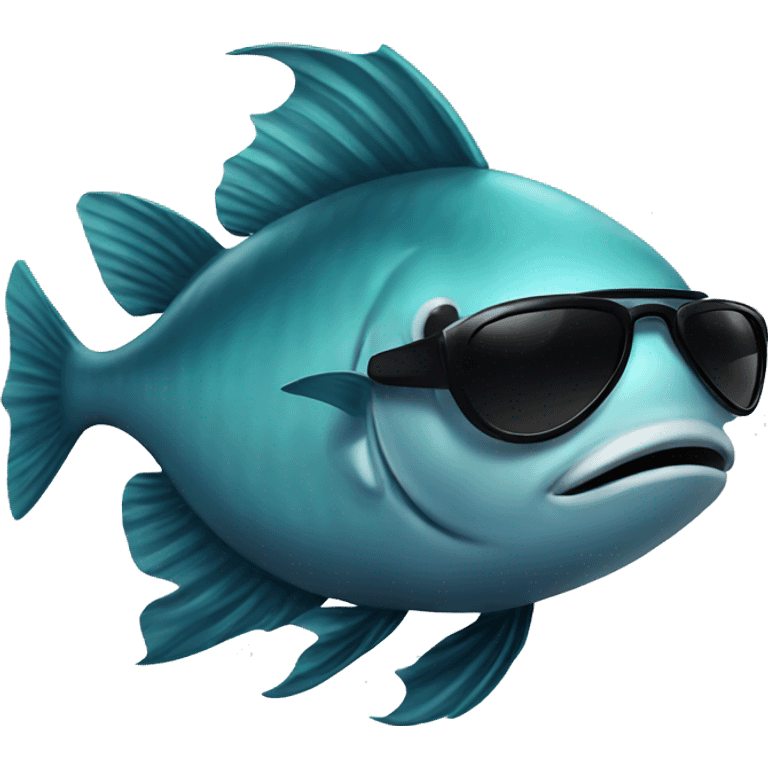 fish with black sunglasses on emoji