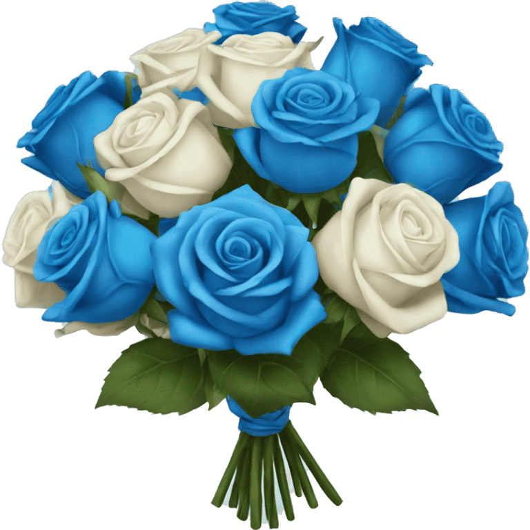 Blue roses bouquet full emoji