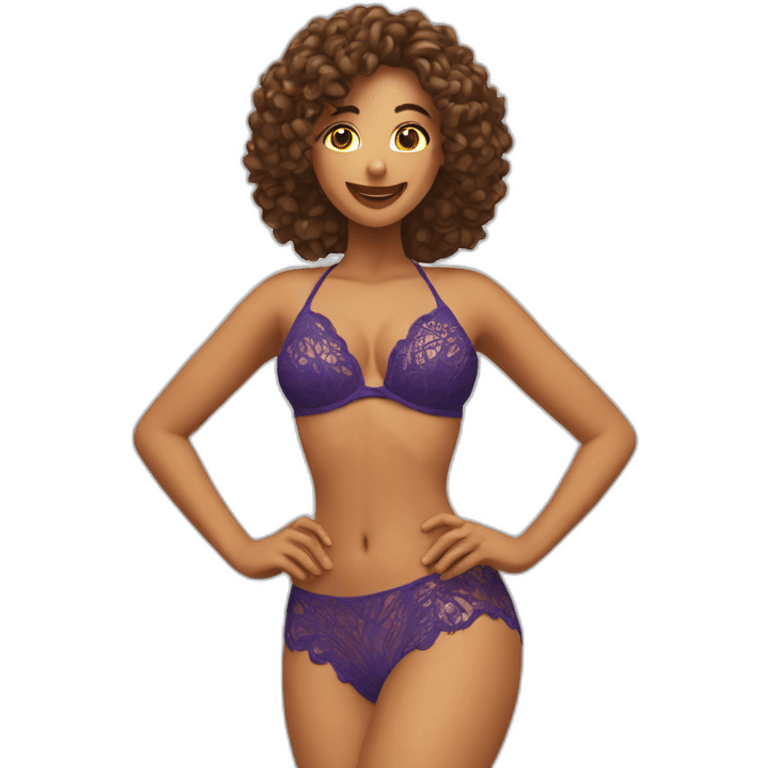 dancing lace bikini woman emoji