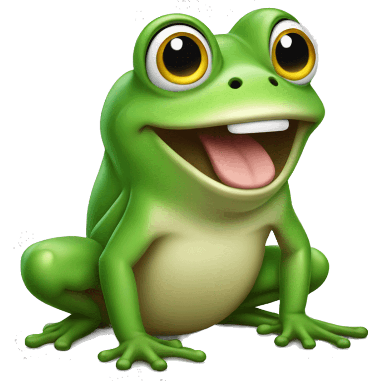 An excited frog emoji