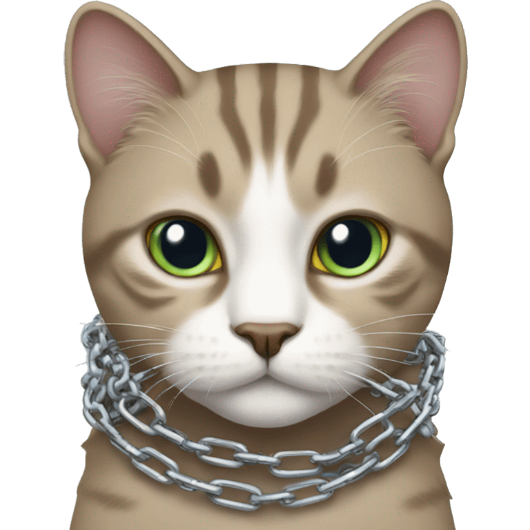 Cat wearing chains emoji