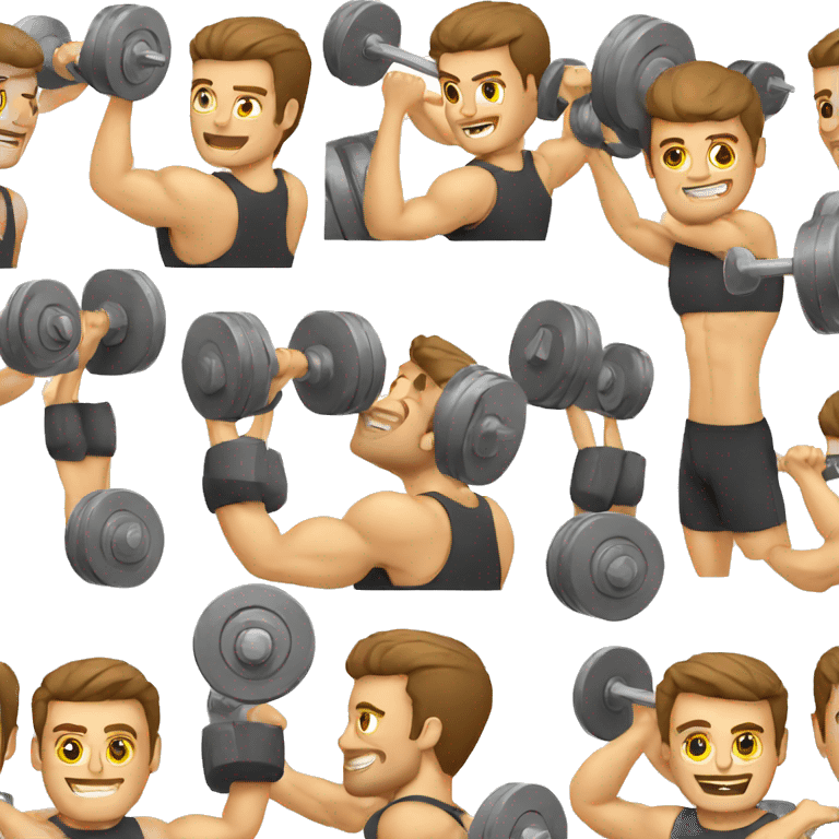 white men lifting heavy weights emoji