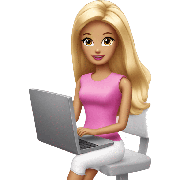 barbie on computer emoji