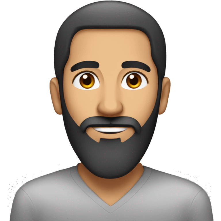 muslim middle eastern guy with full long beard and no mustache and spikey hair emoji