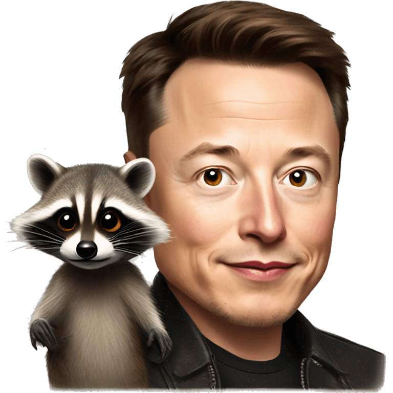 Elon musk with a raccoon emoji