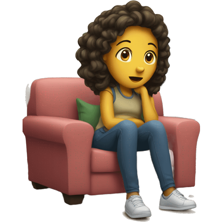 Girl watching tv emoji