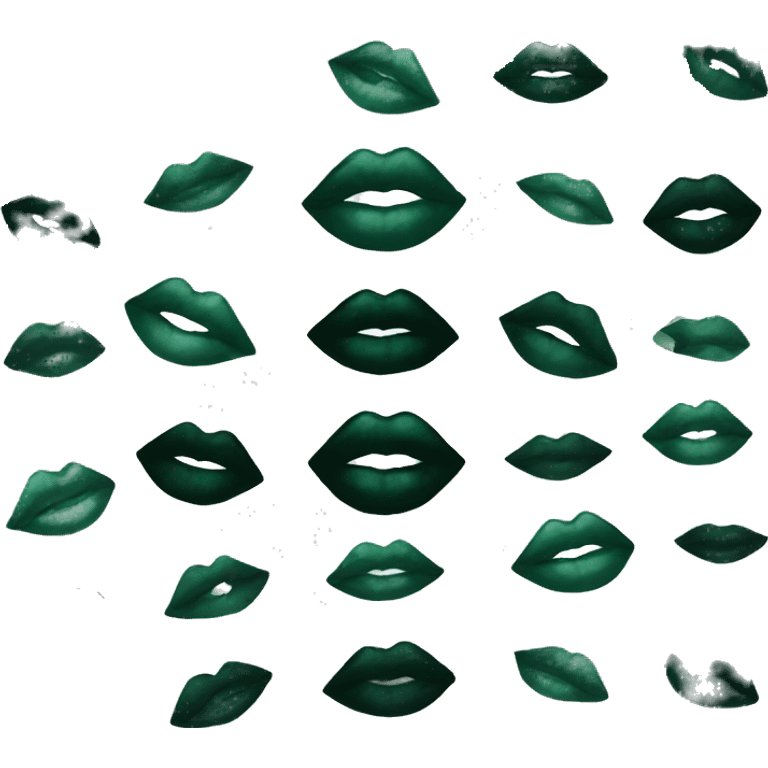 kiss lips beautiful dark emerald color emoji