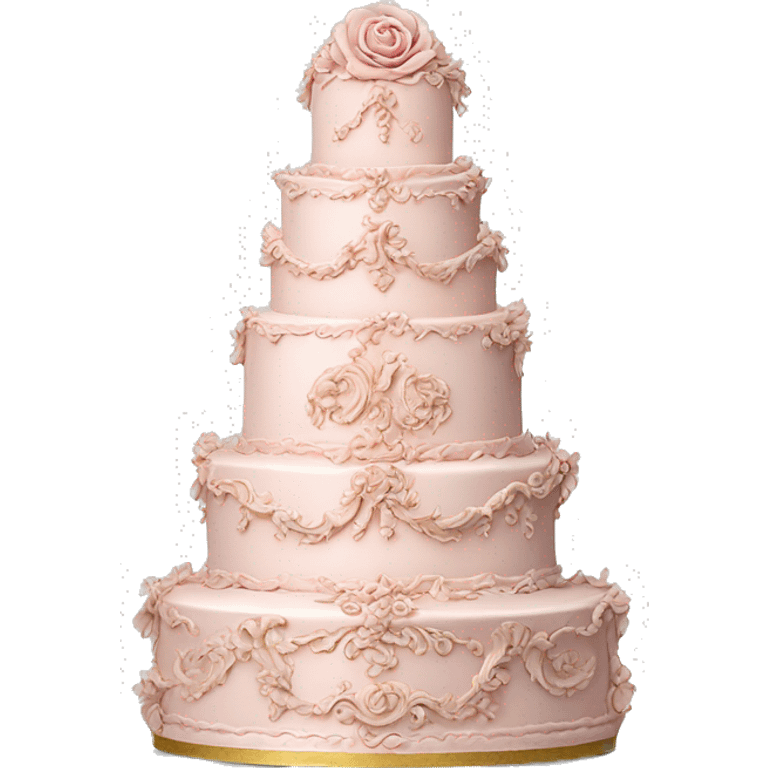 vintage highly detailed rococo pale pink wedding cake emoji