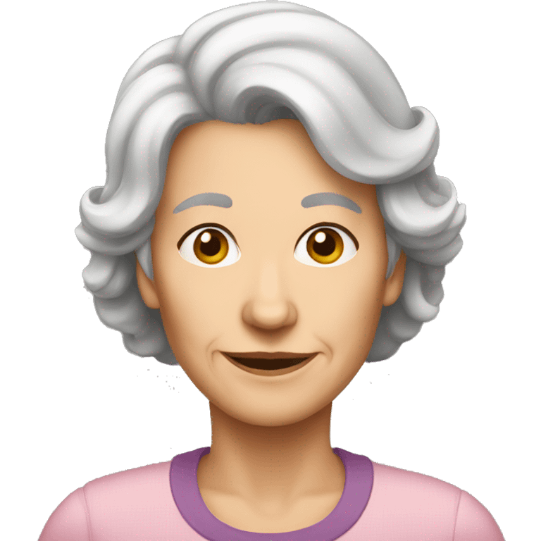 Old women with Dark brown hair and  emoji