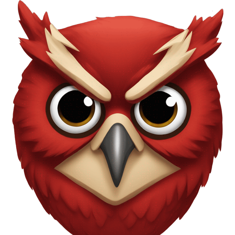 Red angry owl emoji