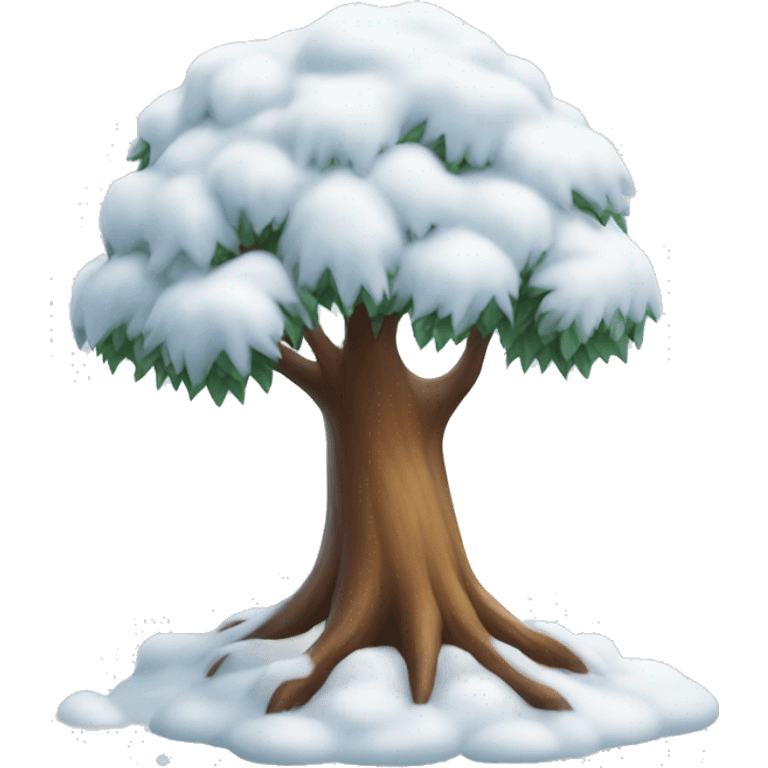 Tree with snow emoji