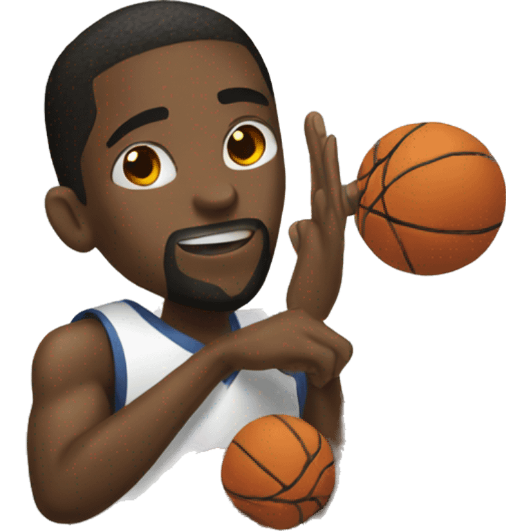 Black guy shooting a basketball emoji