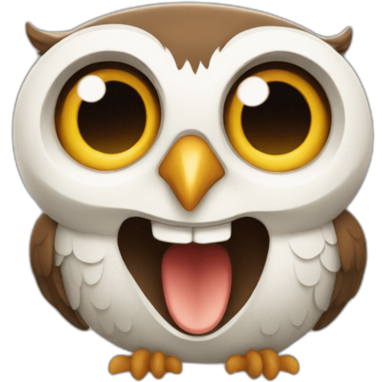 an owl laughing emoji