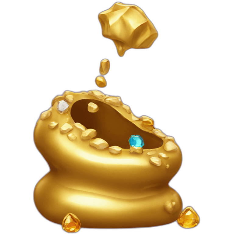 Gold poo with gems emoji