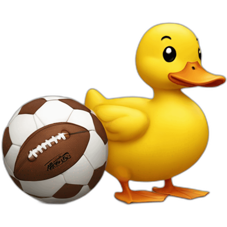 yellow duck holding football emoji