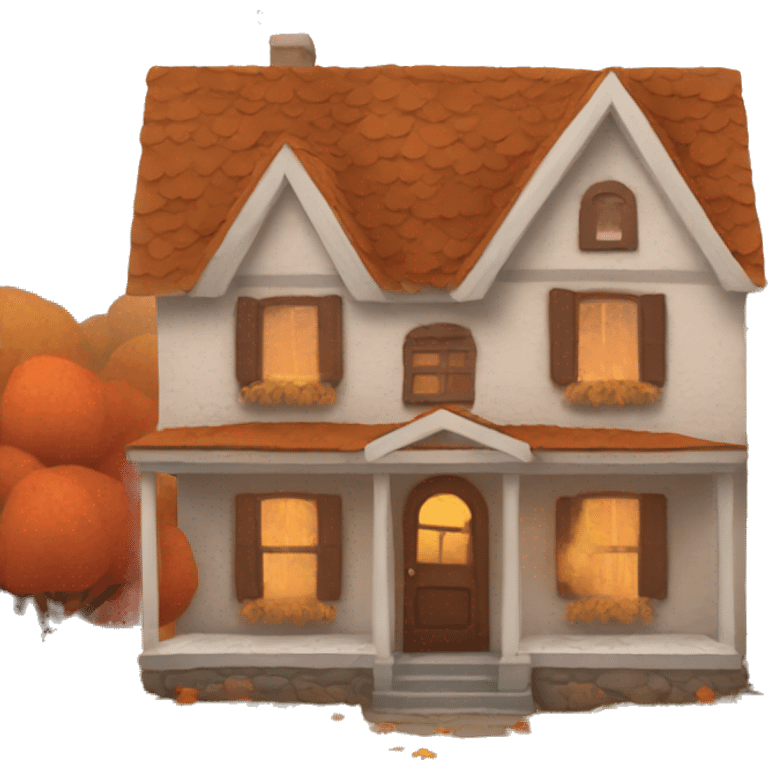 cozy fall house emoji