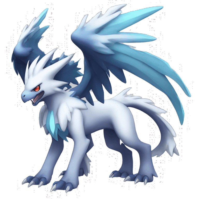  cool edgy colorful ethereal Absol-Dialga-Fakemon full body emoji