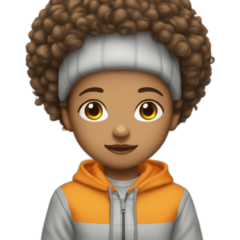 Light skin afro Orangehair squat emoji