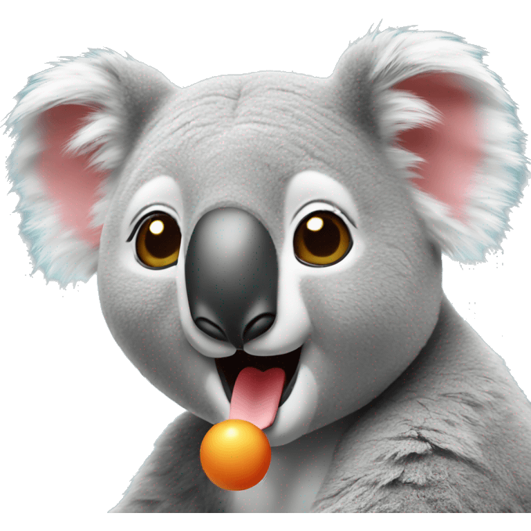 Koala with clown nose emoji