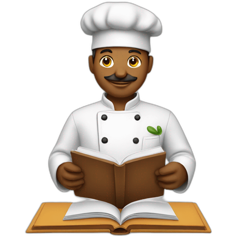 chef reading recipe book emoji