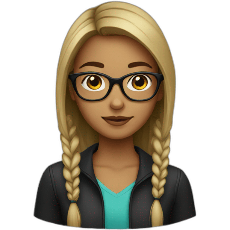 Girl with black glasses emoji