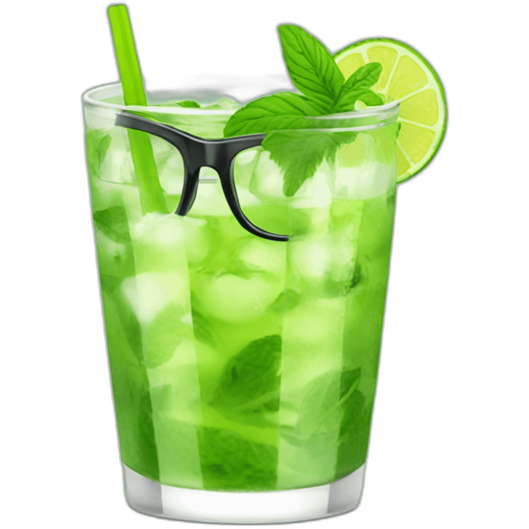 trex glasses drinking mojito emoji