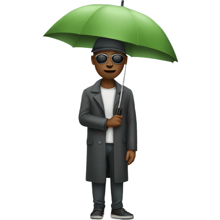 Blind person with umbrella emoji