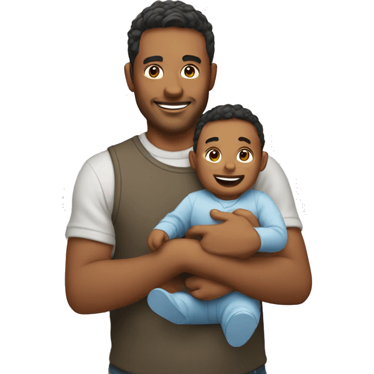 happy father holding his baby emoji