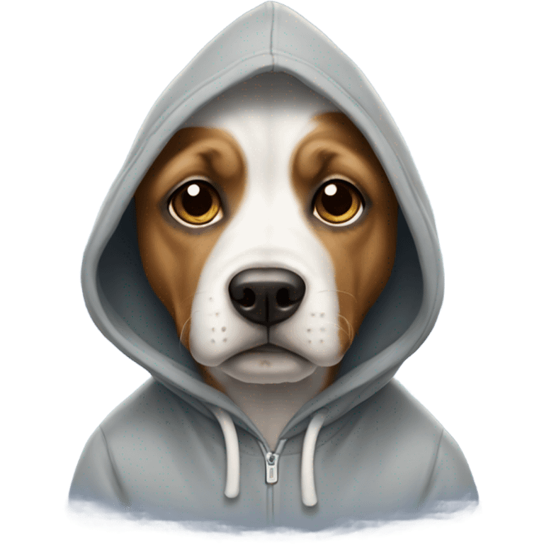 Dog wearing a hoodie emoji