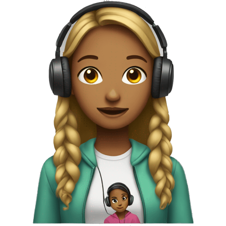 Teenage girl with headphones emoji