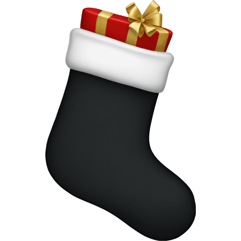 plain black christmas stocking  emoji