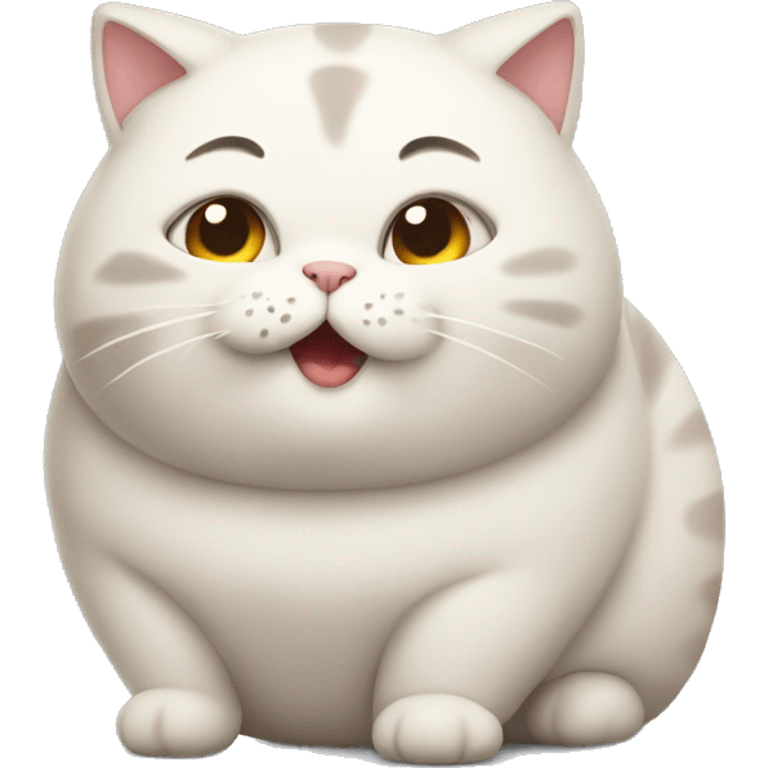 chubby cat with a belly emoji