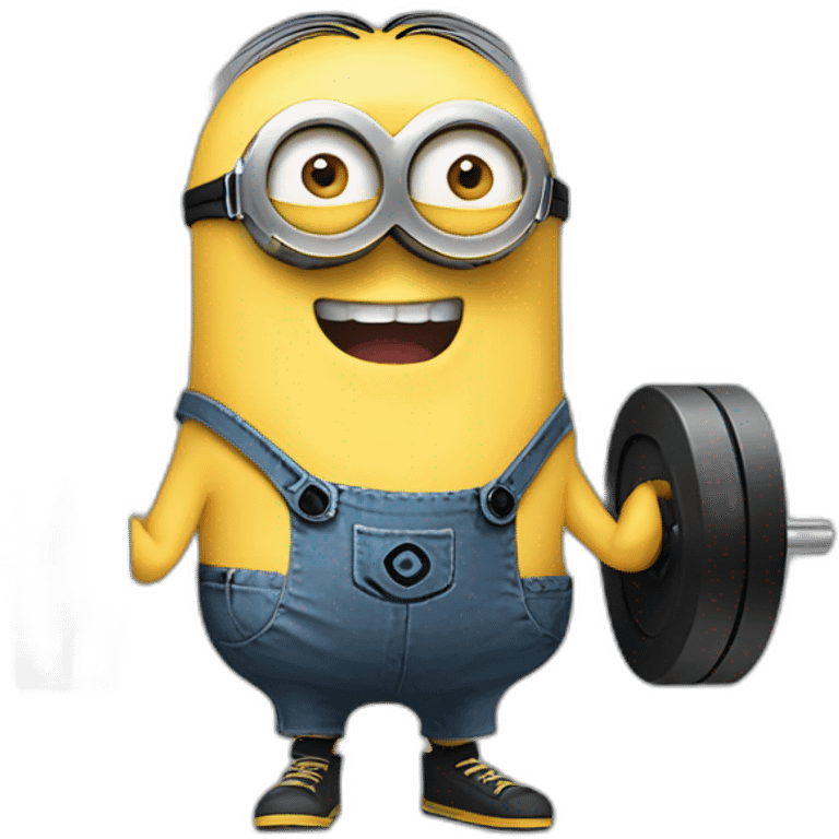 minion Lifting weights  laughs a lot  emoji