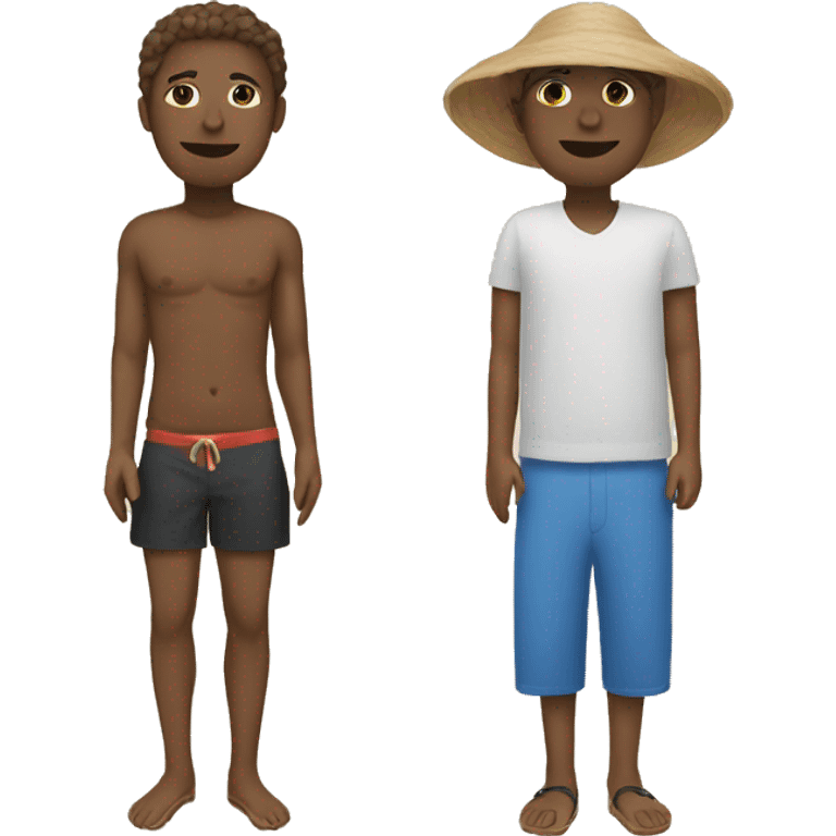 Two people on a beach  emoji