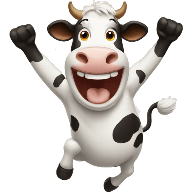 cheering cow emoji