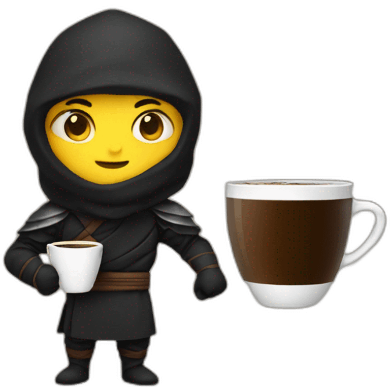 ninja holding a cup o coffee emoji