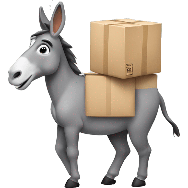 A donkey delivering a parcel  emoji