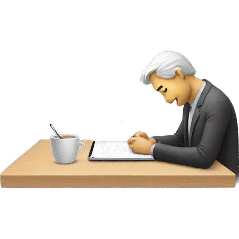 Man writing on an ipad emoji