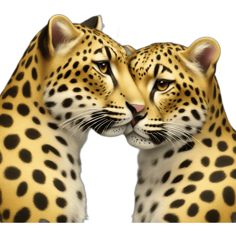 kissing leopards emoji