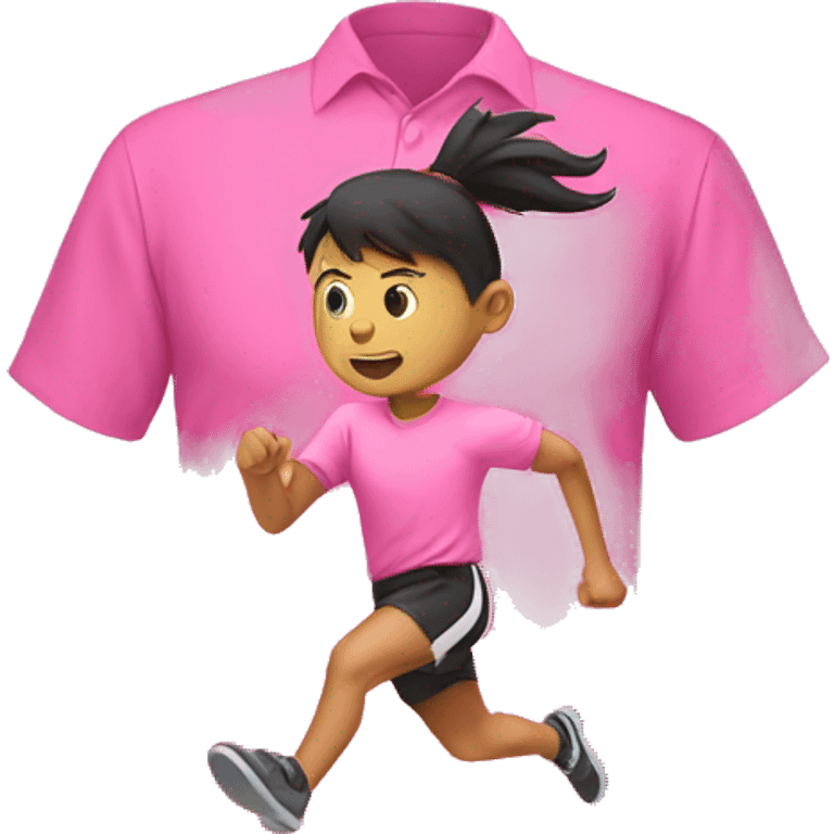 liuxiang running fast pink shirt emoji